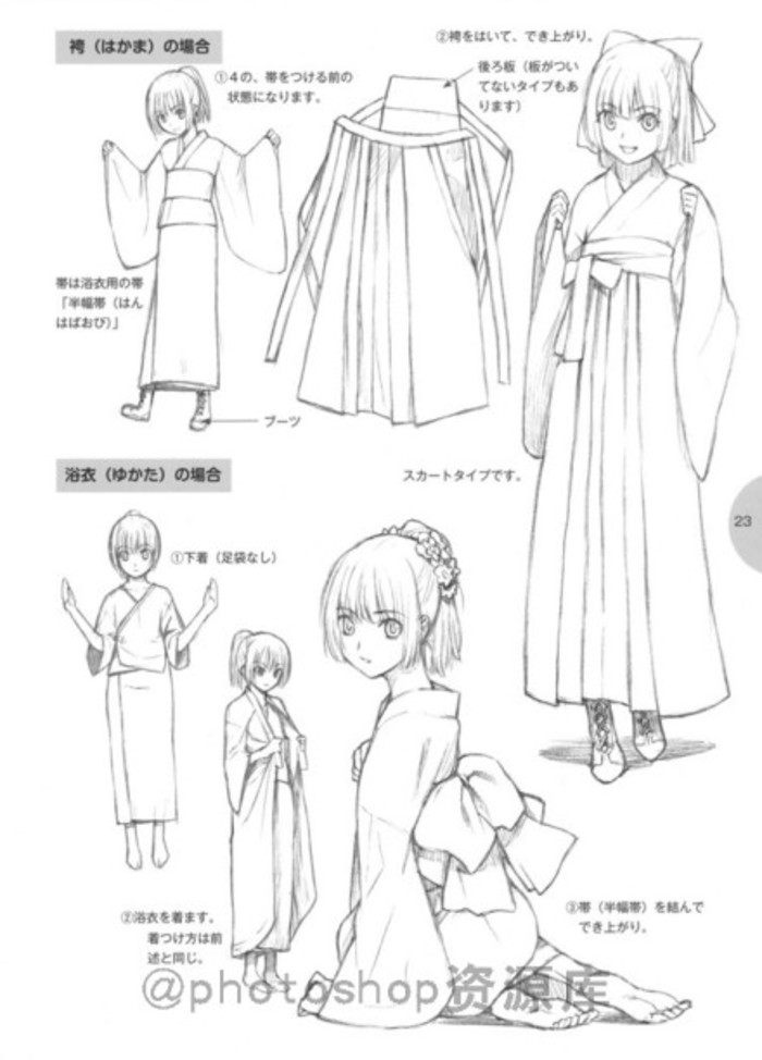 动漫人物服装褶皱的画法 许多的衣服的画法技巧 大家可以参考学习 转需