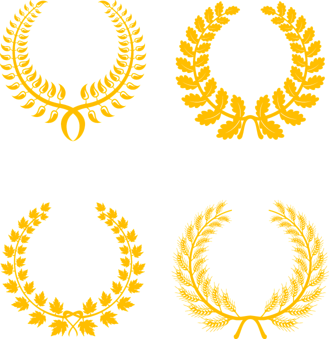可下载麦穗徽章边框金色麦穗花纹图案麦穗花边矢量图卡通麦穗标志麦穗