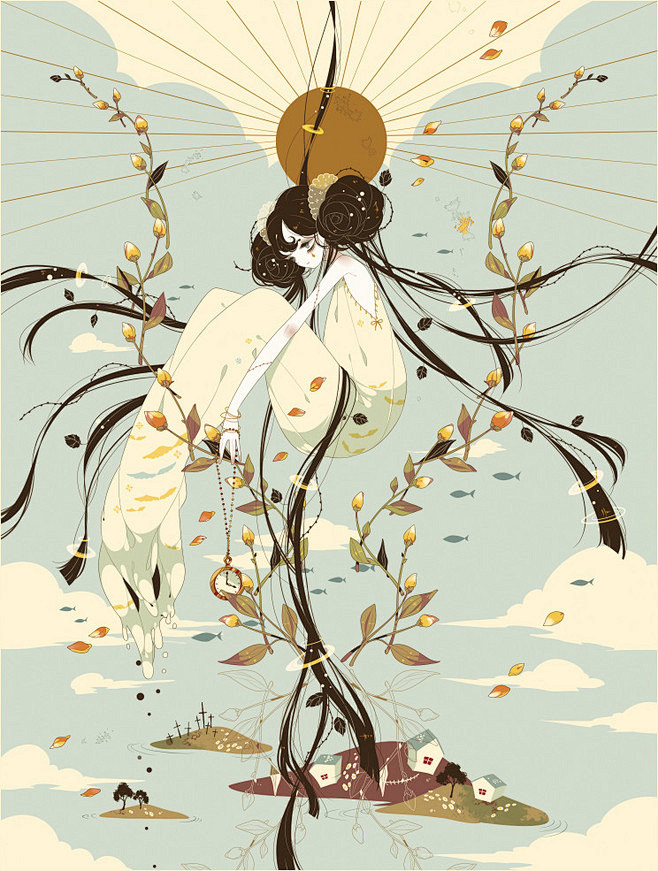 插画# #小清新# #治愈系# #二次元# #唯美# #动漫# #水彩# #森系