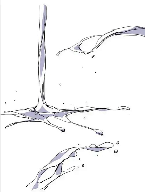 绘画素材液体怎么画正经教学本子画师必备素材