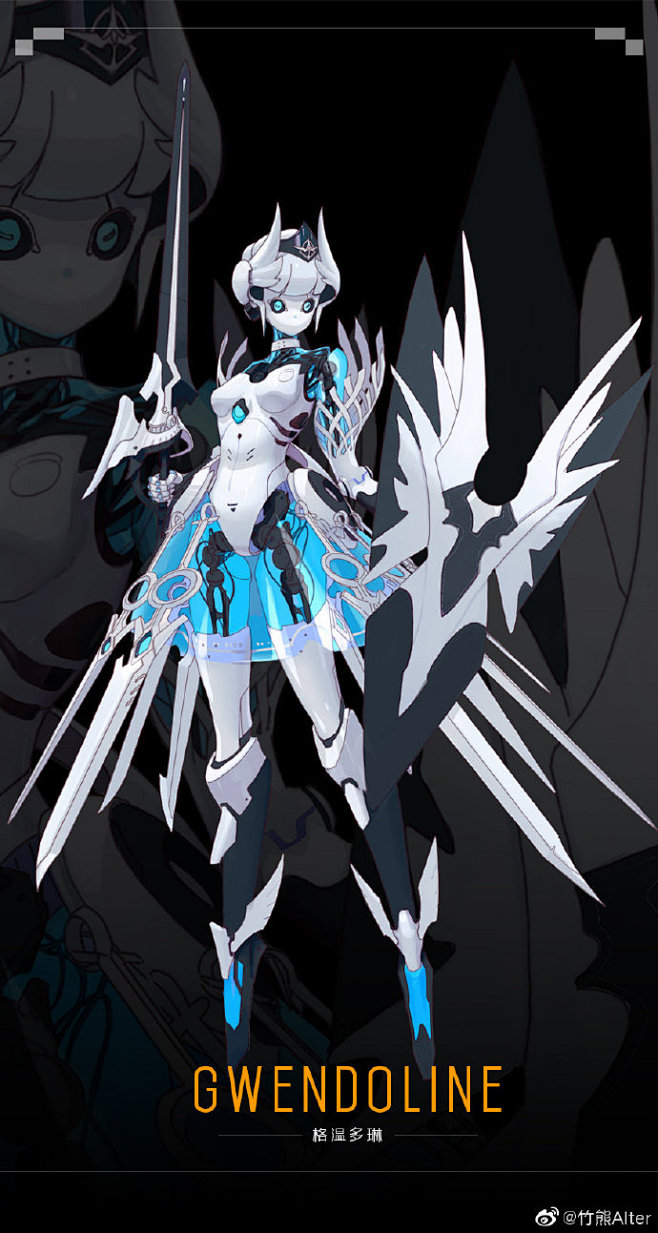 这是曼奇研修期间画的两张科幻人偶设计灵感是如果未来人能随意决定