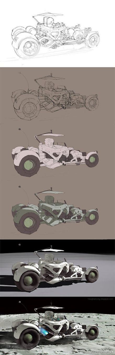 月球车概念设计绘画步骤欣赏