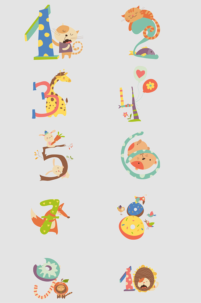 卡通动物数字设计素材