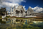 Photograph The White Temple and The Fishes   泰国