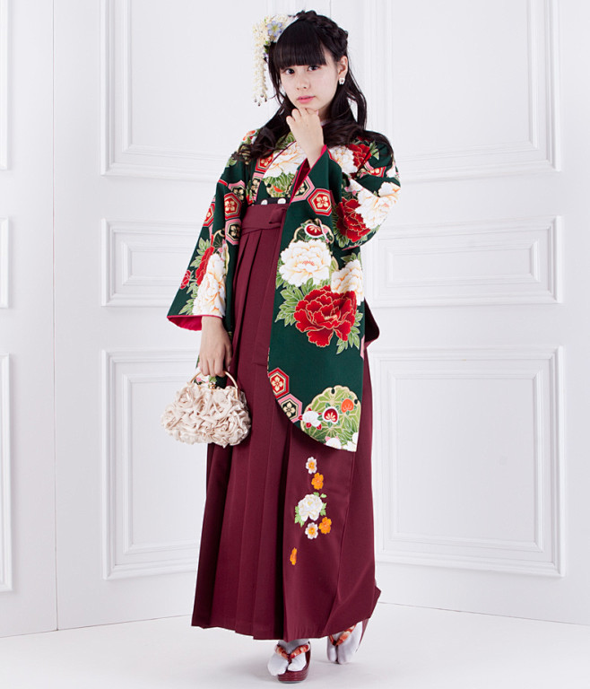 ひいな小振袖袴セット和服素材下载ひいな小振袖袴セット和服素材下载