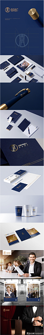 地产VI设计 房地产vi 蓝色房产logo设计 蓝色房产名片 白色房产卡片 简约房产品牌设计