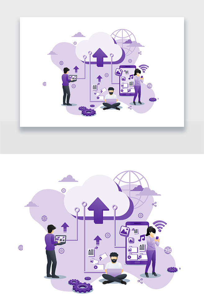 信息时代互联网创意现代插画众图网