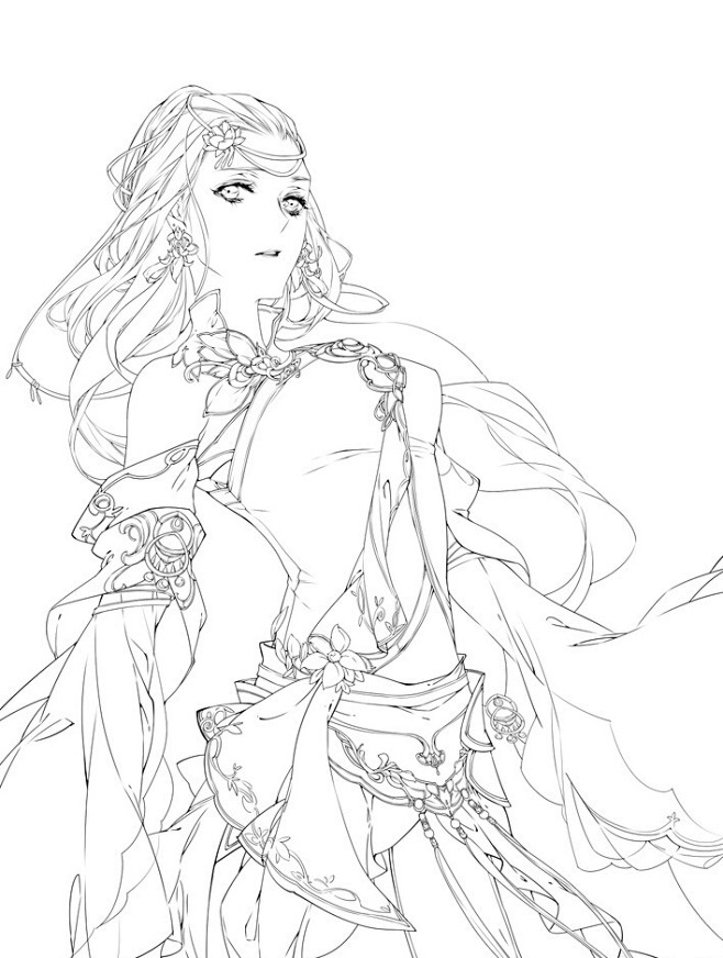 安卡呀~采集于2017-08-23 14:11:0126【绘画】古风线稿安卡呀~该采集