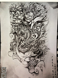 冥帝纹身图案手稿图片