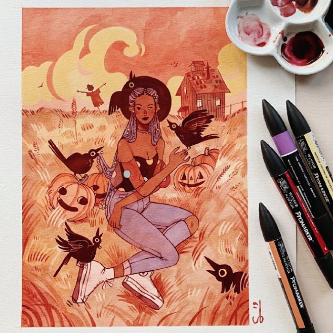 插画师sibylline78一组手绘插画