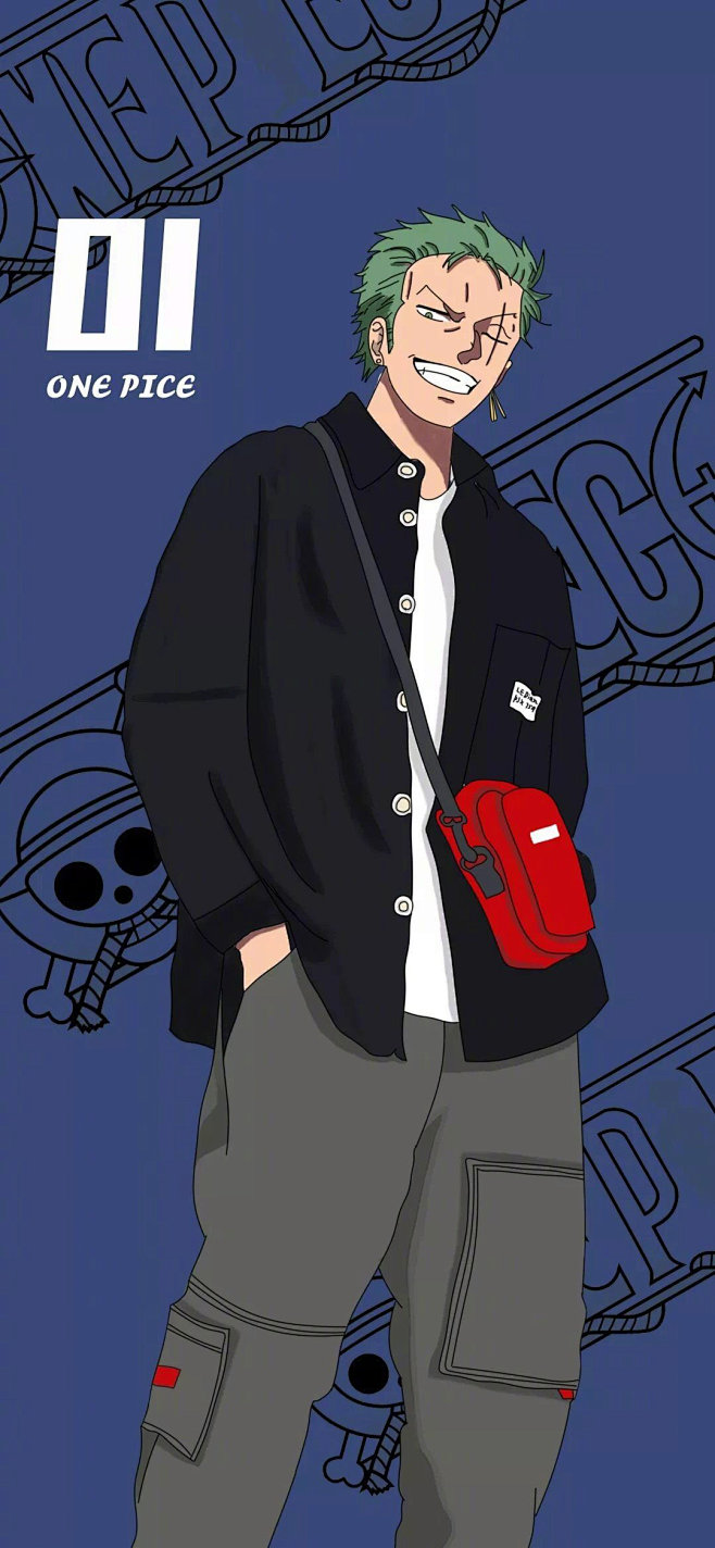 海贼王现代装三刀流索隆