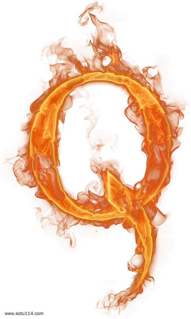 英文字母q火焰特效字