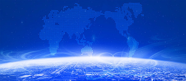 蓝色地球商务科技会议展板banner背景.