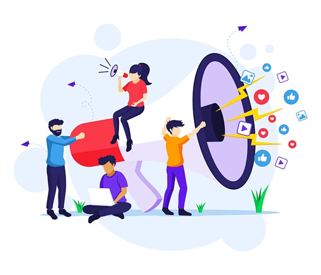 团队协作职场插画