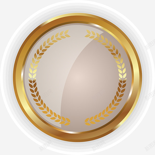 金色稻穗徽章高清素材元素设计图片免费下载页面网页平面电商创意素材