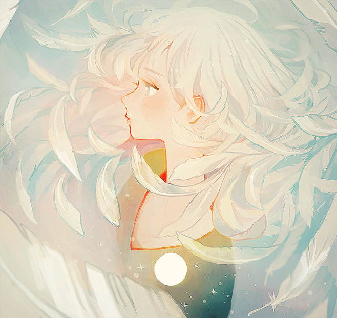 画师tofuvi作品第一辑色彩清新隽永充分融入了日月星辰等意象显得意境