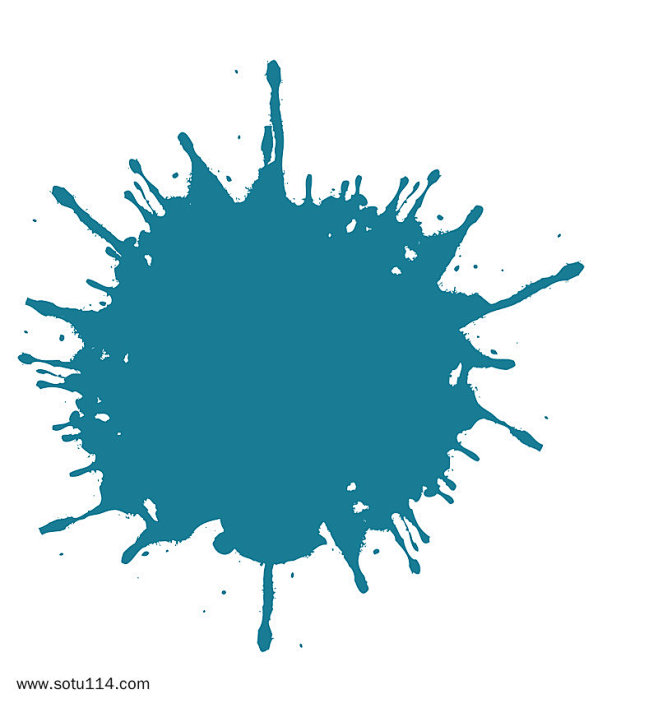 蓝色油漆墨点喷溅效果