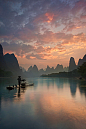 桂林漓江的早晨。
