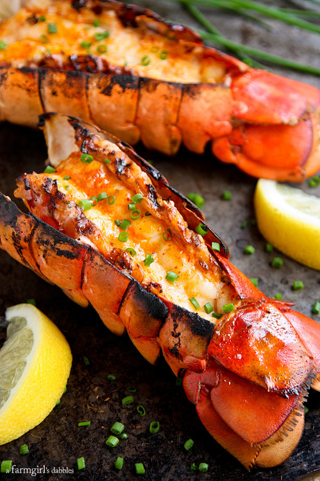 grilledlobstertailswithsrirachabutter