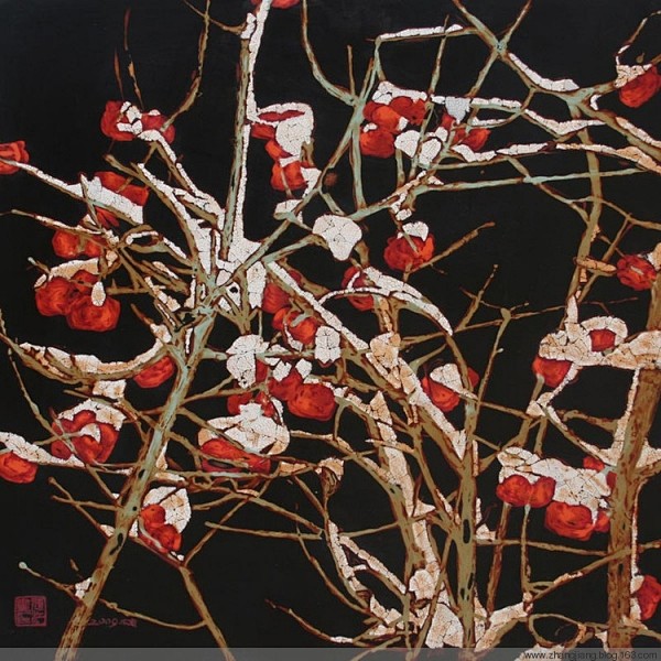 新提醒漆画综合材料色彩100漆画大家马蹄网