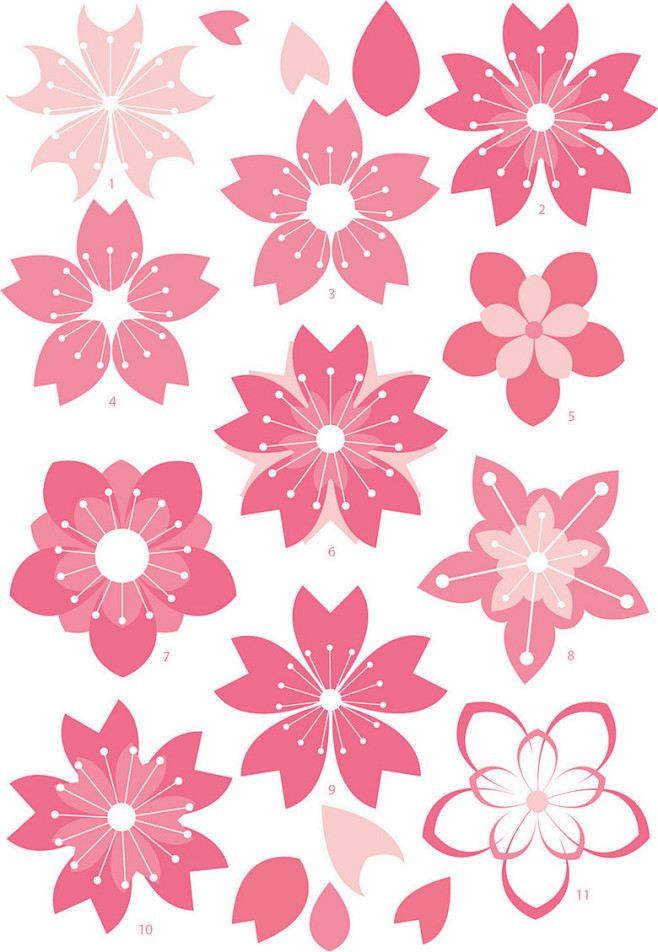 日本樱花图案素材模板下载