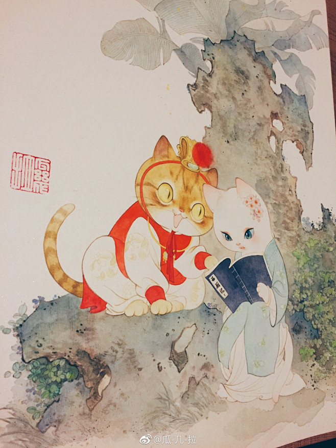 瓜几拉老师画猫