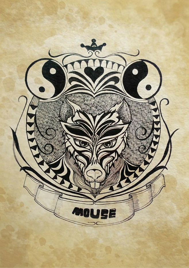 矢量图十二生肖-鼠