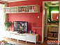 小美妞的温馨小窝宜家风格红色现代小户型客厅实景图暖色电视墙