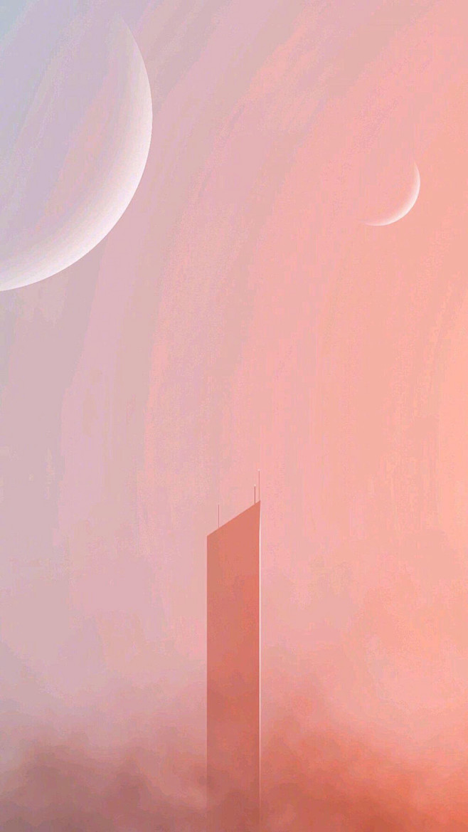 暖色系背景月亮