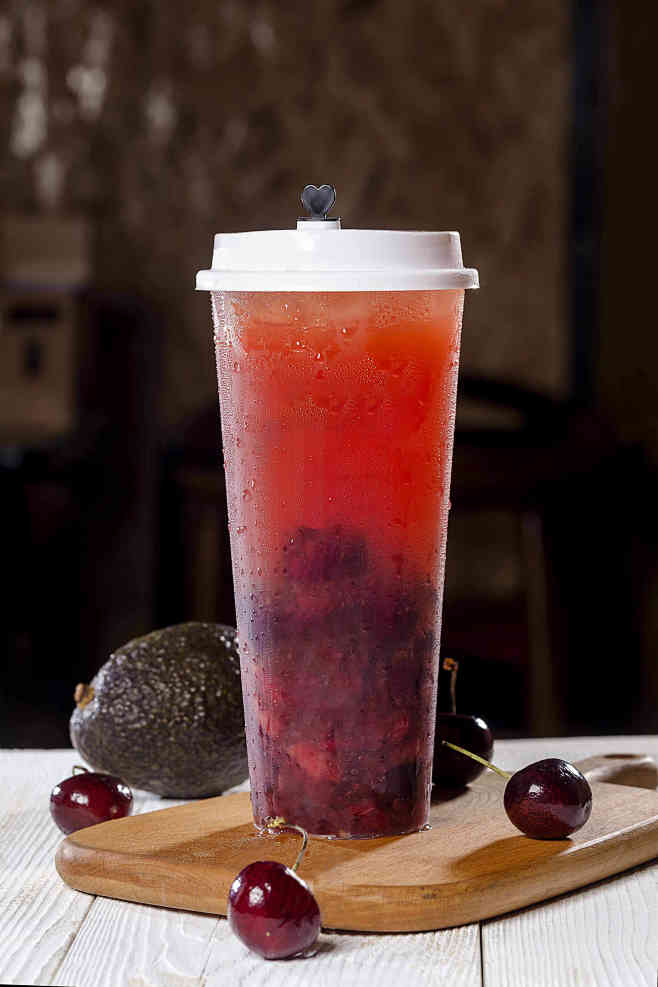 3000x4500樱桃牛油果茶抖音爆款网红奶茶鲜榨果汁甜品水果茶饮美团