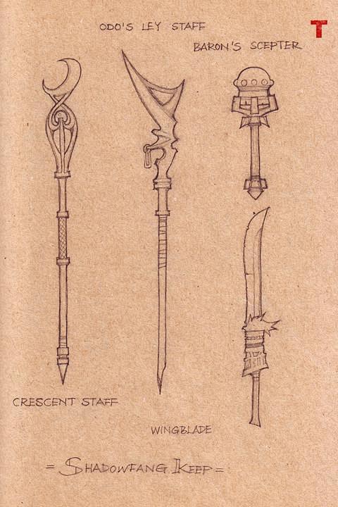 古老神兵手绘本现世魔兽世界武器原型图wow原画游久网