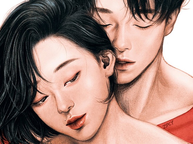 韩国插画师zipcy笔下情侣同居生活的日常