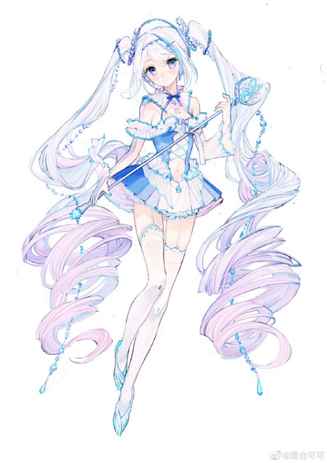 把之前设计的雪miku重构了一下,正比立绘将会用于立牌制作 #初音ミク