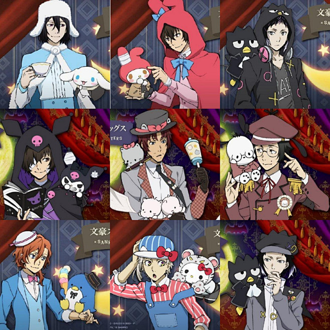 文豪野犬与三丽鸥的联动10月曜日