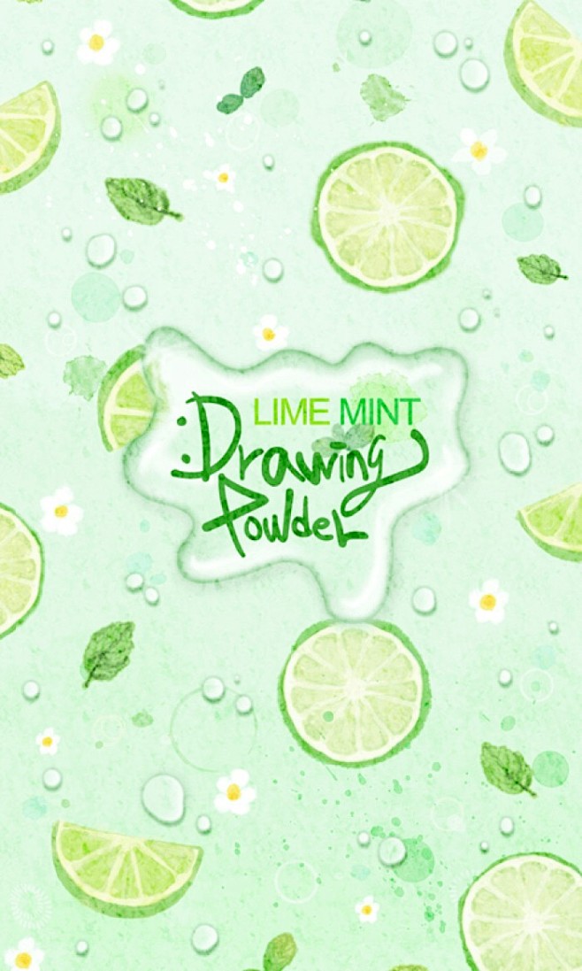 壁纸柠檬系列柠檬水果夏天清凉简约小清新文艺可爱绿色青柠凉爽