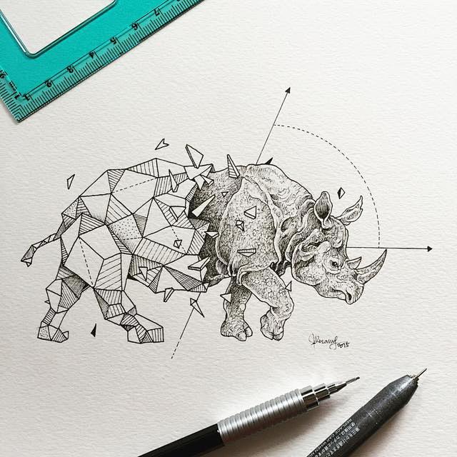 有没有很棒的以动物为主题的针管笔插画