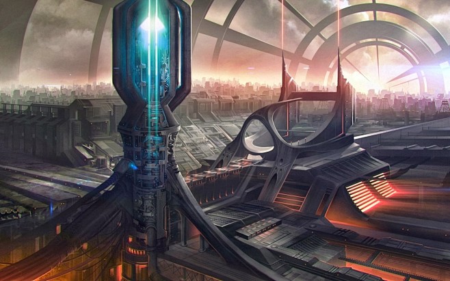 一般1920x1200科幻未来派城市未来派