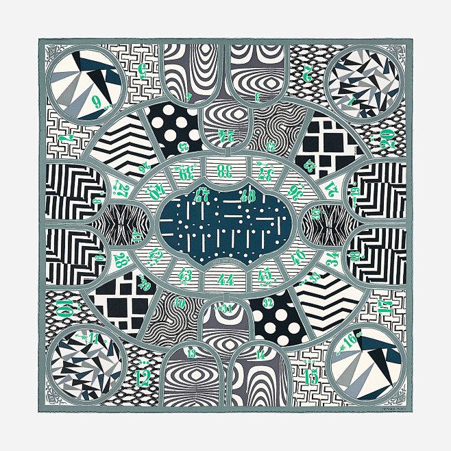 2019爱马仕丝巾设计方巾设计图案设计手绘丝巾