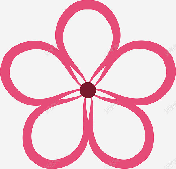 桃花形状桃花简笔画矢量图高清素材png页面网页平面电商创意素材png