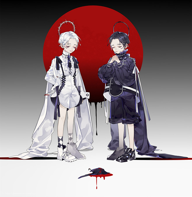 12:45:22角色设计双人1喜欢立绘神奇的雪花松茸猫同采自cheeeeeeee