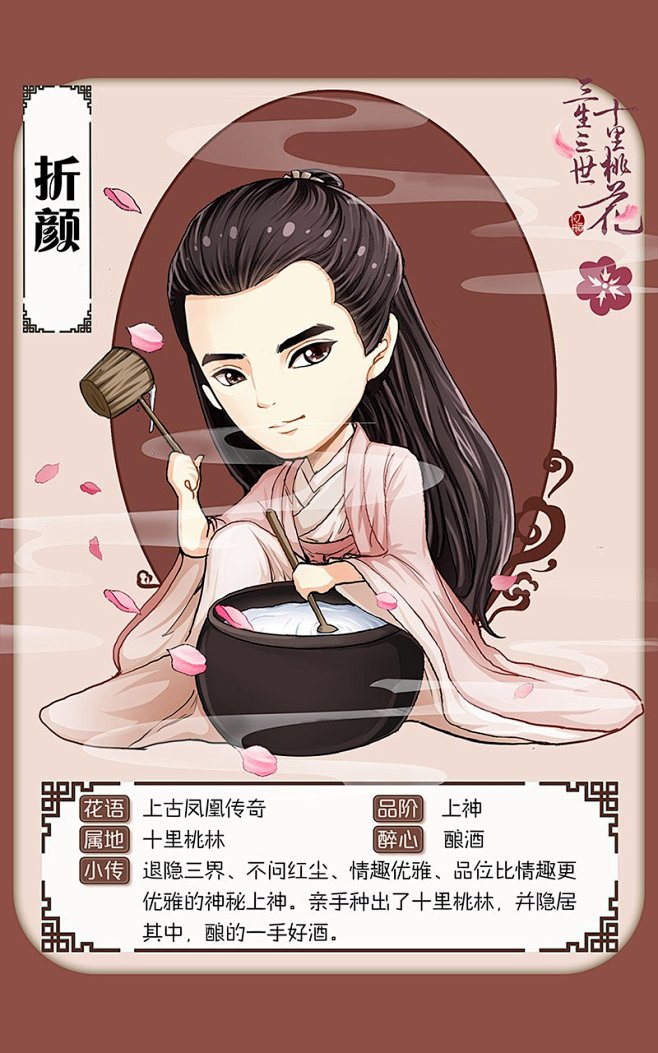 电视剧三生三世十里桃花q版折颜海报手机壁纸三生三世十里桃花q版