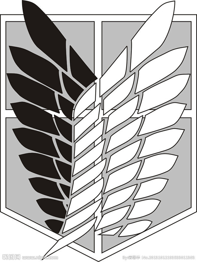 15:54:46进击的巨人徽章标志,图标,标识,印花,图腾解渴果同采自www