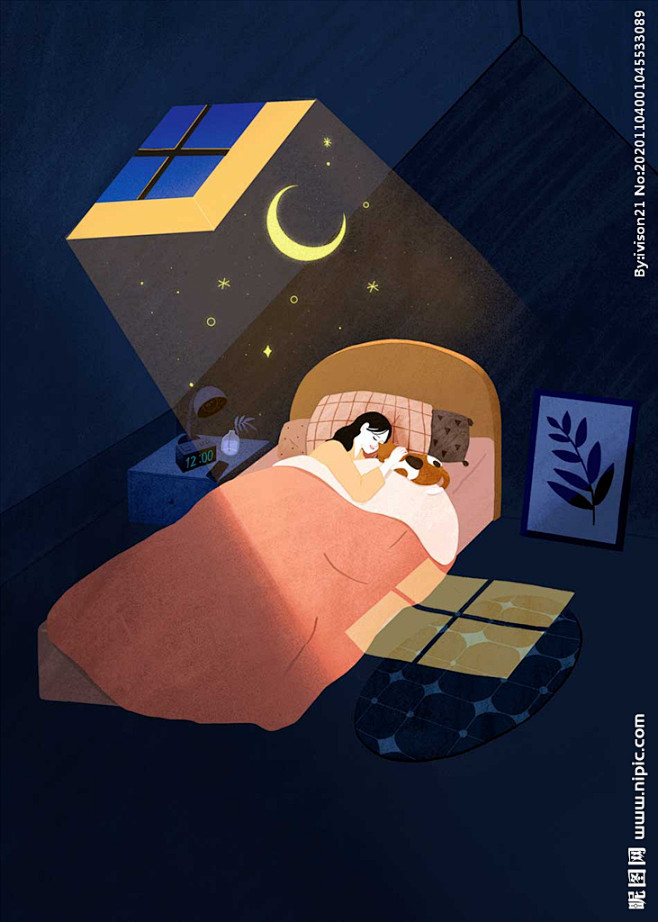 睡觉插画