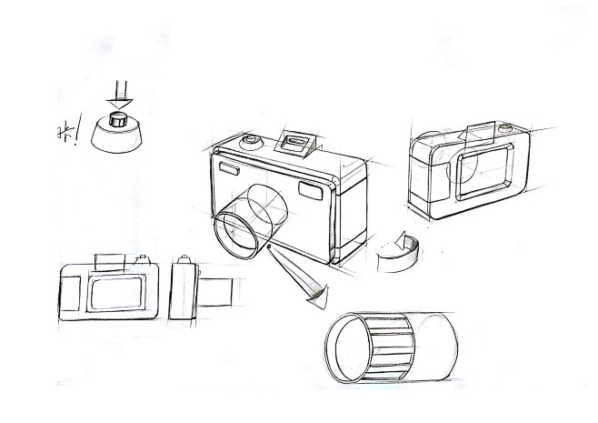 照相机手绘三视图图片