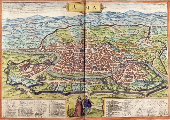 明万历时期的欧洲各大一线城市手绘地图,巴黎