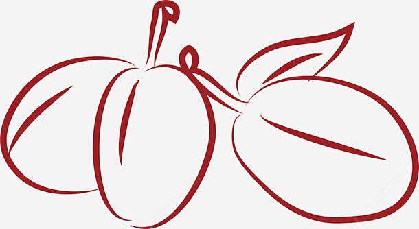 红色大枣高清素材切水果卡通大枣水果水果苹果简笔水果简笔画元素免抠