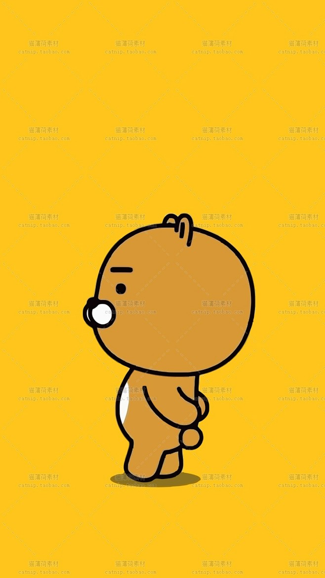 33张狮子ryan屁桃超高清iphone韩国kakao自画重绘卡通手机壁纸b2淘宝