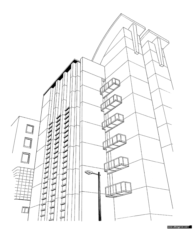 漫画常用背景线稿素材住宅街景优动漫动漫创作支援平台