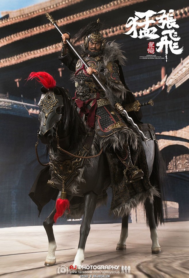 aj开箱:inflames toys 1/6 "三国猛将魂"张飞-翼德 乌骓豹 战旗兵人