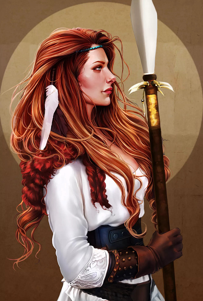 欧美女战士|插画|插画习作|陈大艳 - 原创作品 - 